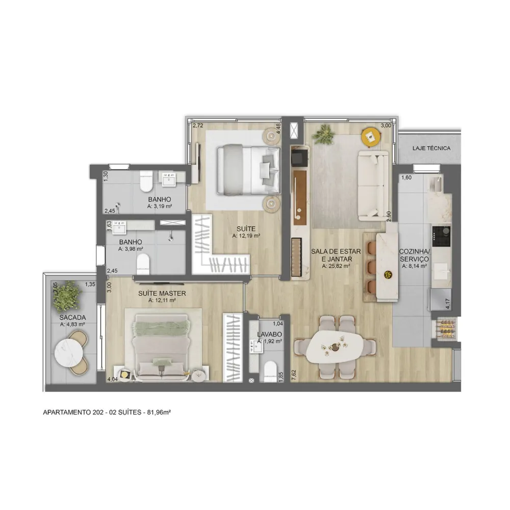 Apartamento Duplex 2 quartos sendo 2 suítes para venda no bairro Belvedere em Gramado