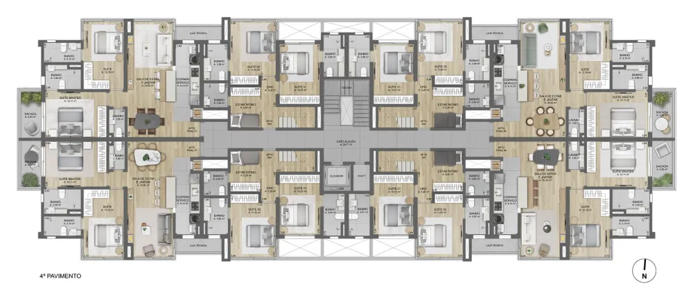 Apartamento Duplex 2 quartos sendo 2 suítes para venda no bairro Belvedere em Gramado