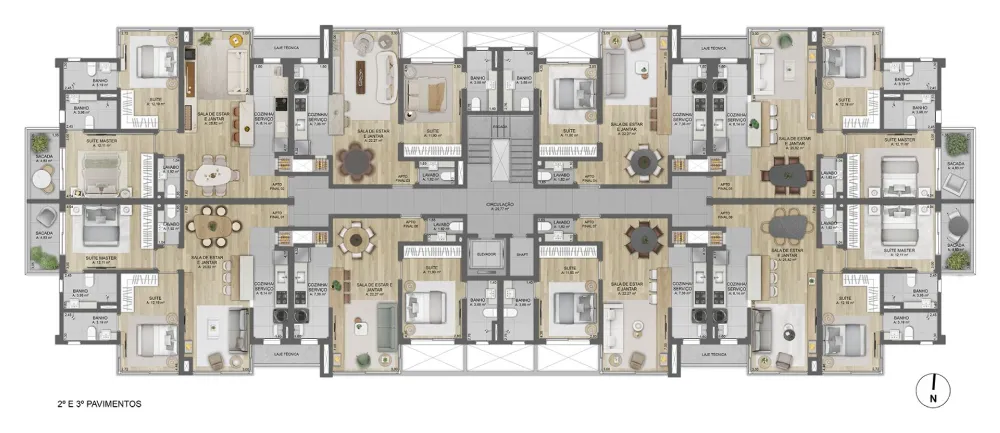 Apartamento Duplex 2 quartos sendo 2 suítes para venda no bairro Belvedere em Gramado
