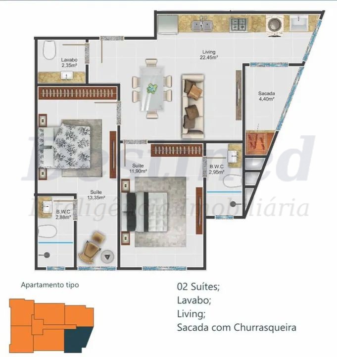 Apartamento 2 suítes para Venda no bairro Meia Praia em Itapema